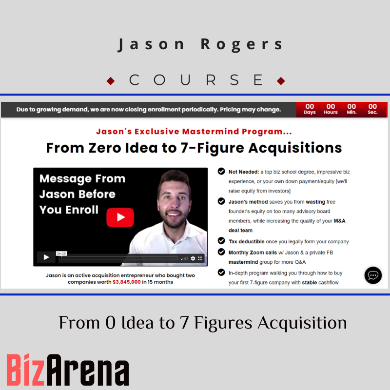 an image of Jason Rogers - From 0 Idea to 7 Figures Acquisition 