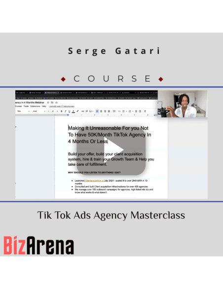 an image of Serge Gatari - Tik Tok Ads Agency Masterclass 